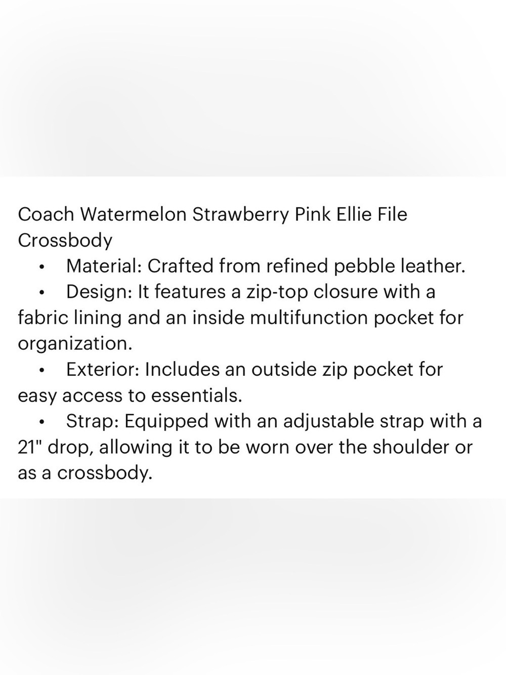 Coach Watermelon Strawberry Pink Ellie File Crossbody - Picture 12 of 12